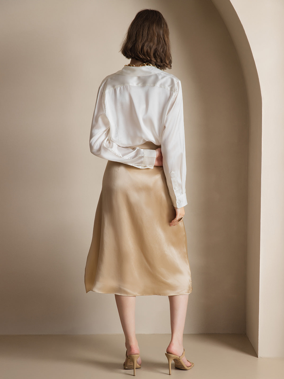 Silky Velvette Collared Top