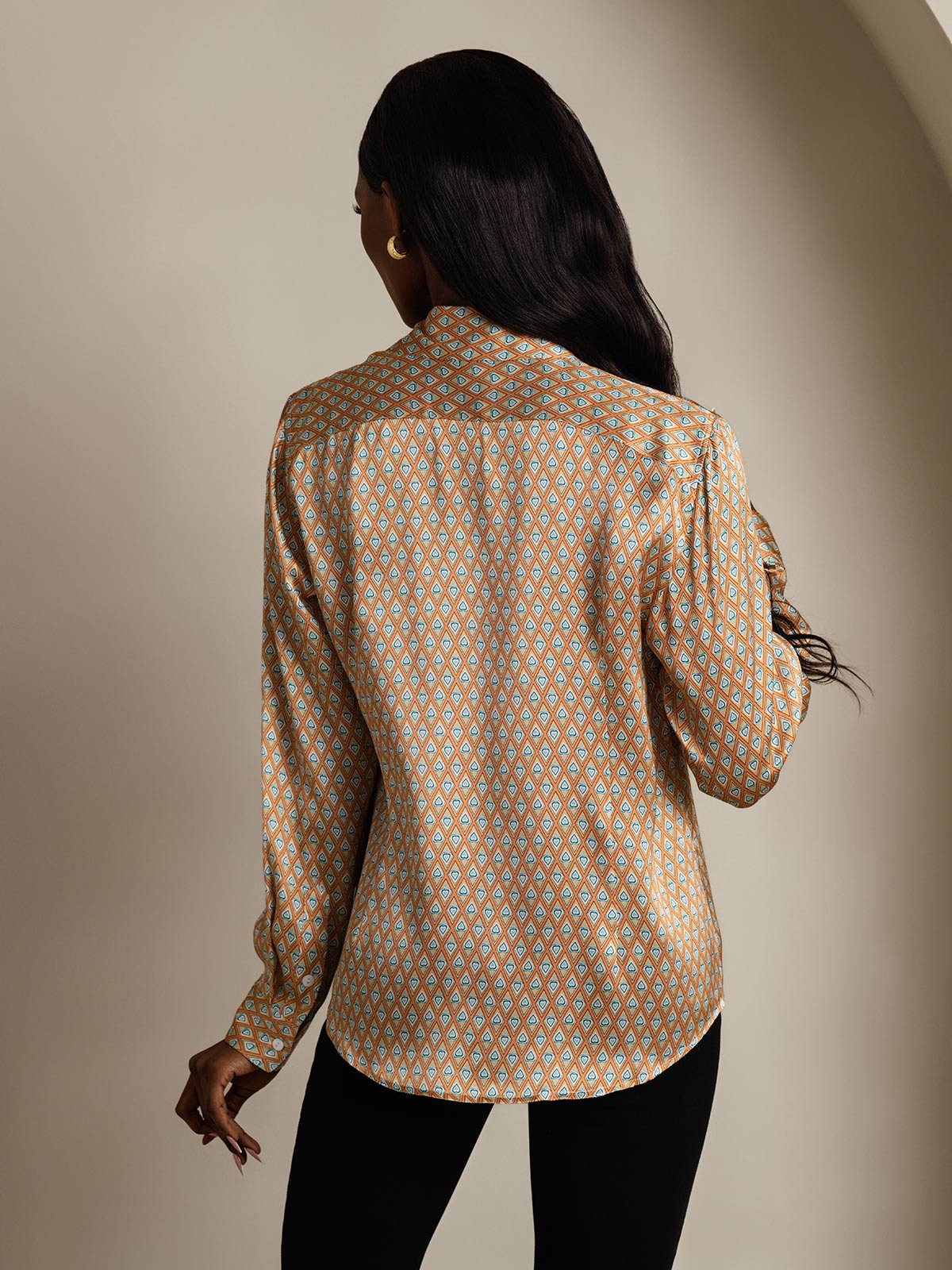 Silky Velvette Collared Top