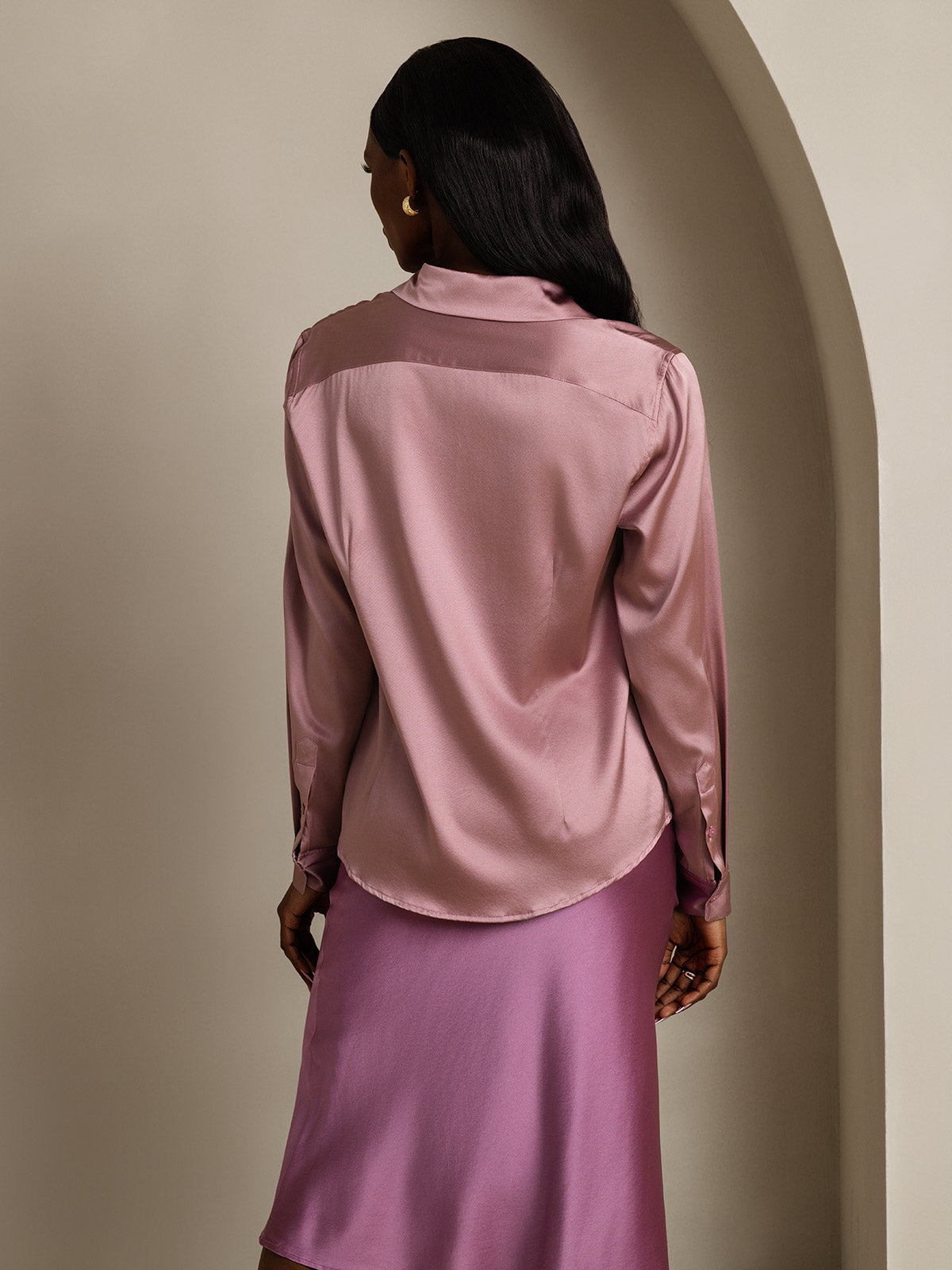 Silky Velvette Collared Top