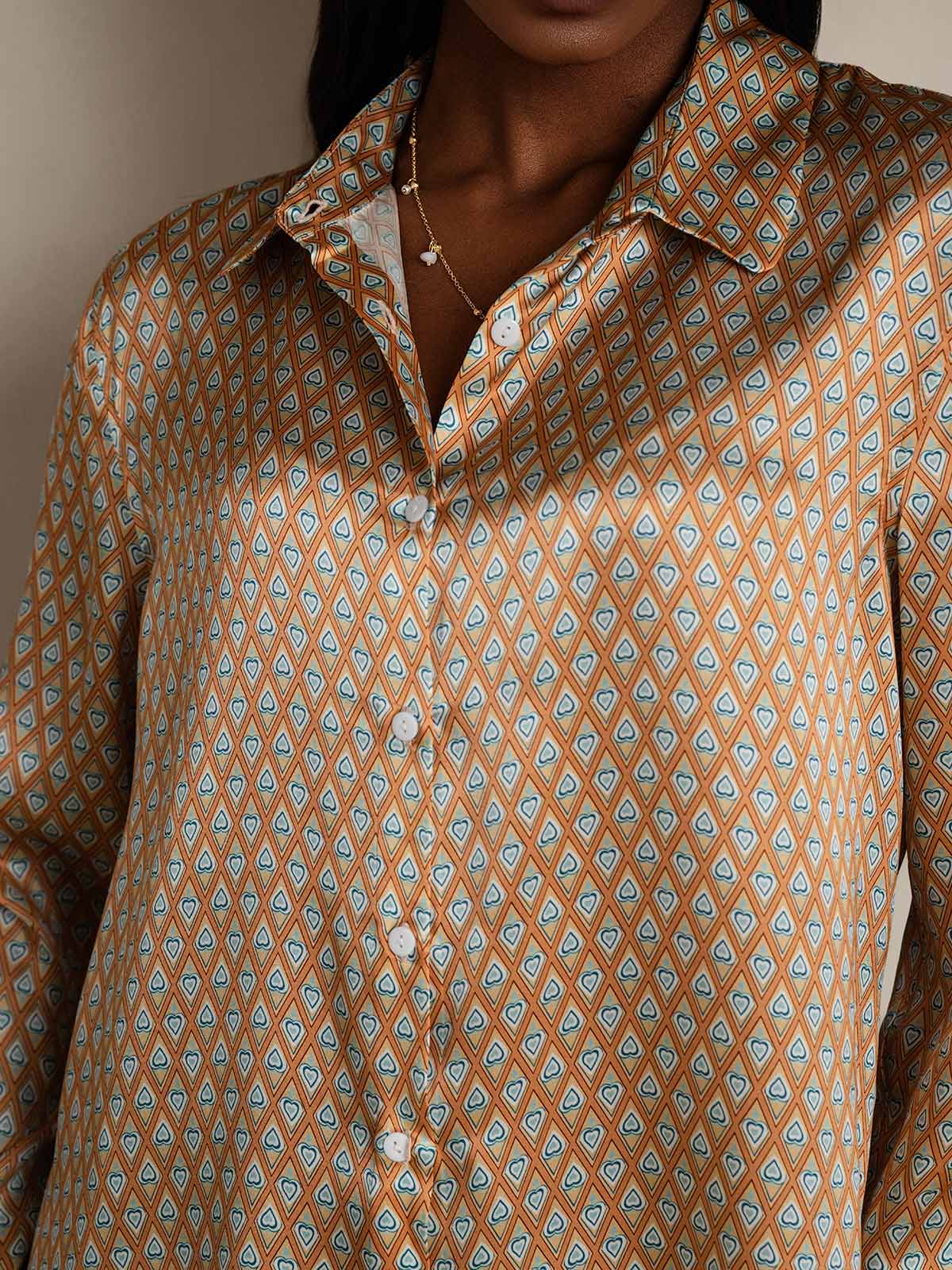 Silky Velvette Collared Top