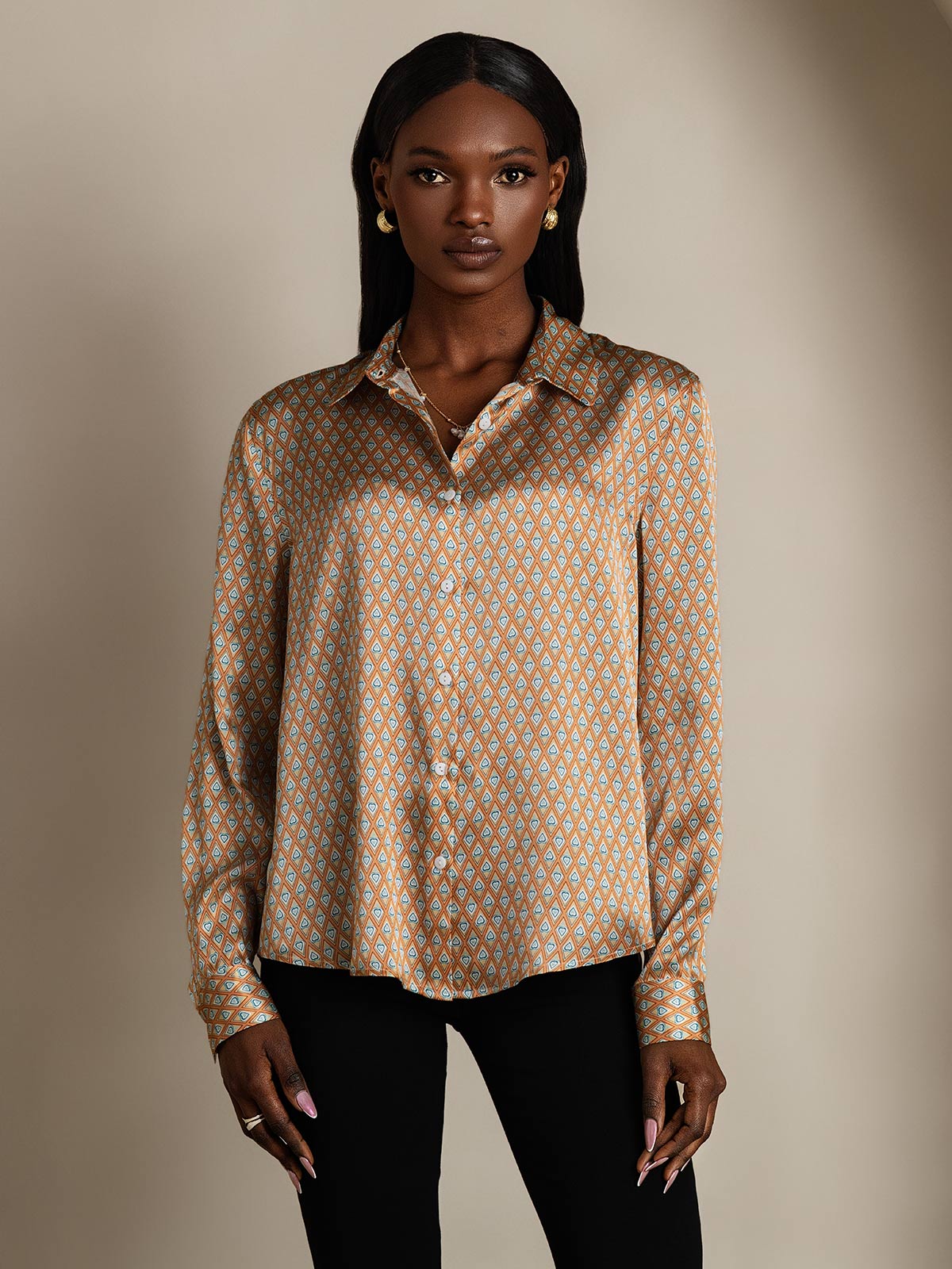 Silky Velvette Collared Top