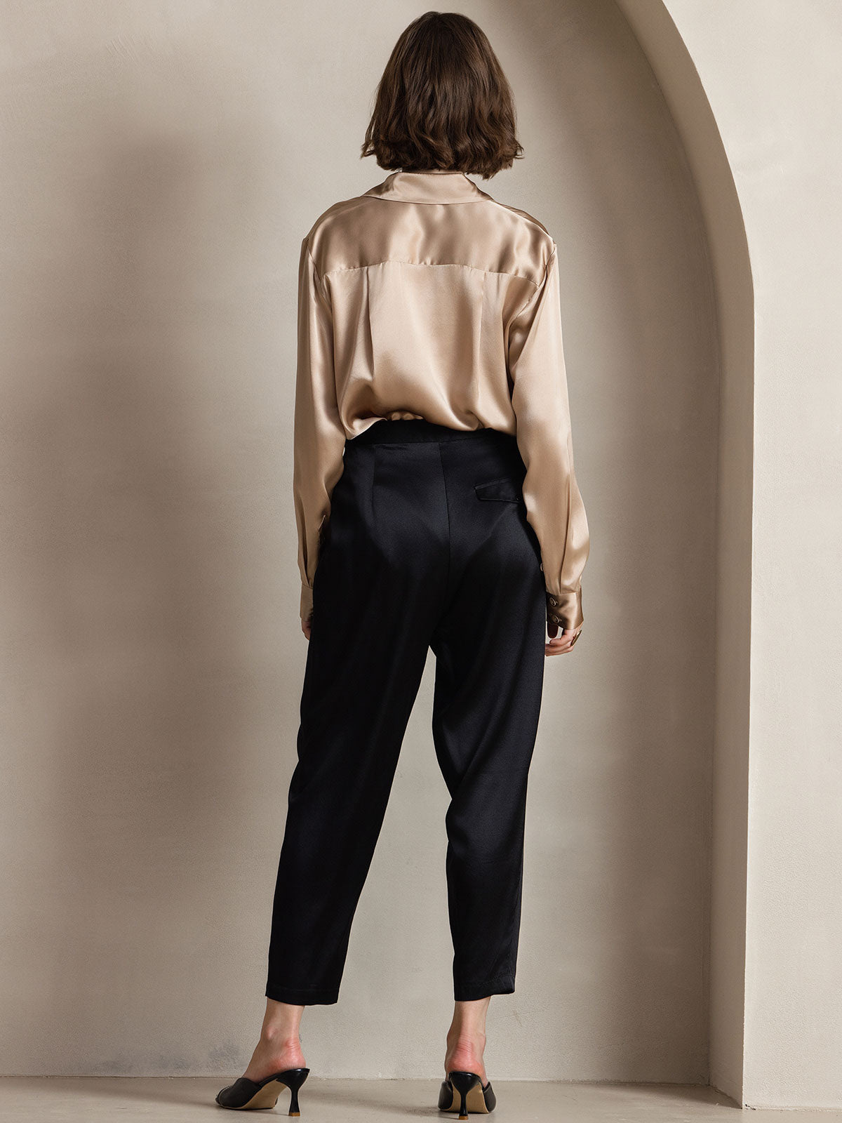 Silky Velvette Collared Top