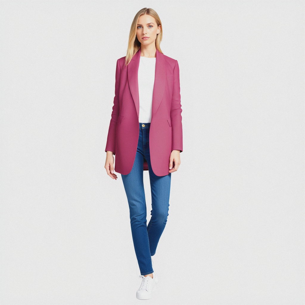 VelVette Modern Elegant Blazer Pink-Red