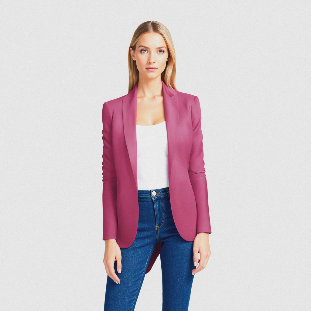 VelVette Modern Elegant Blazer Pink-Red