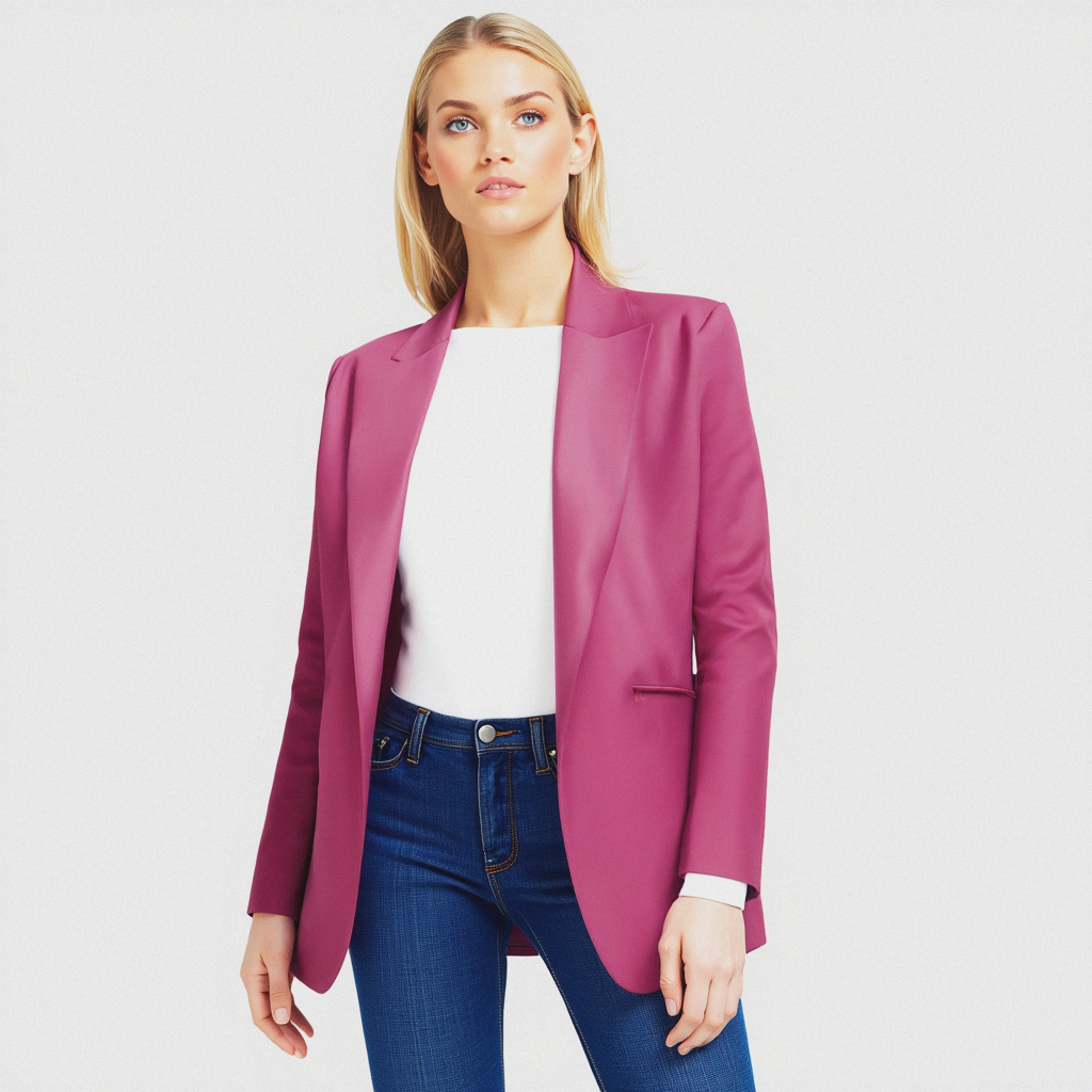 VelVette Modern Elegant Blazer Pink-Red