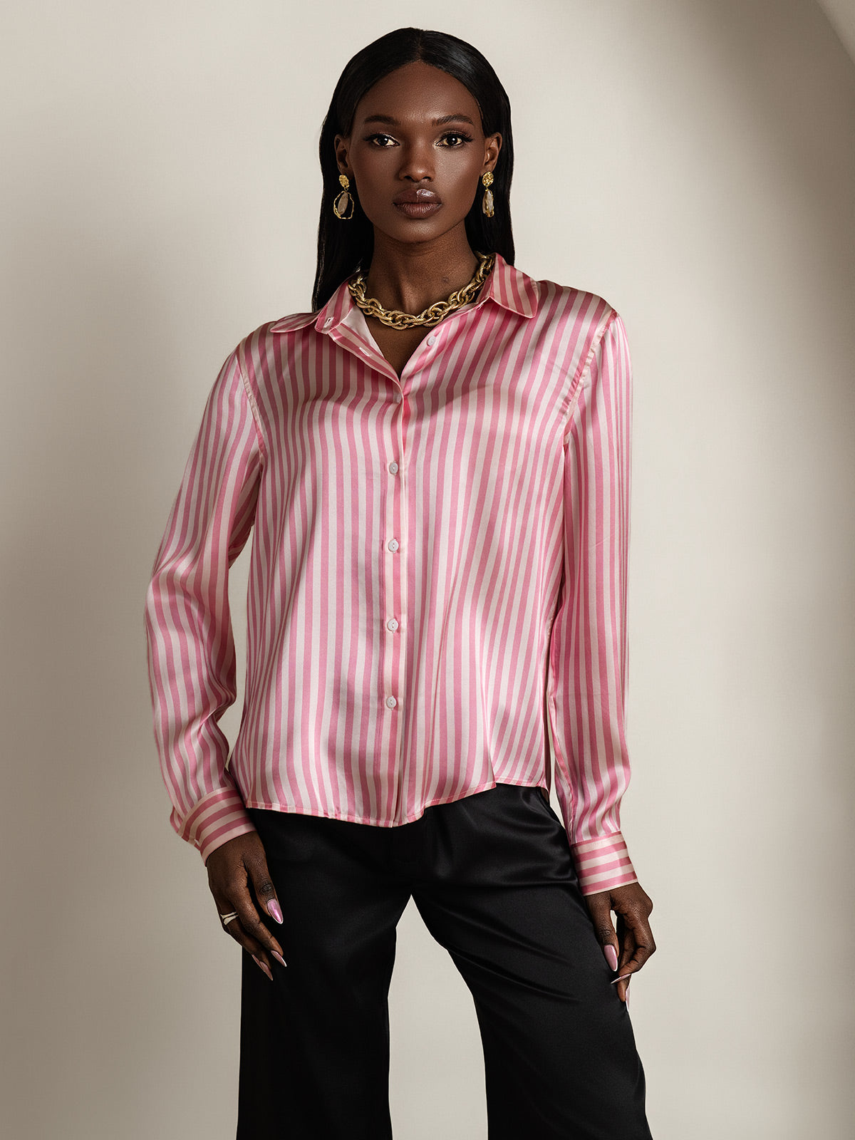 Silky Velvette Collared Top