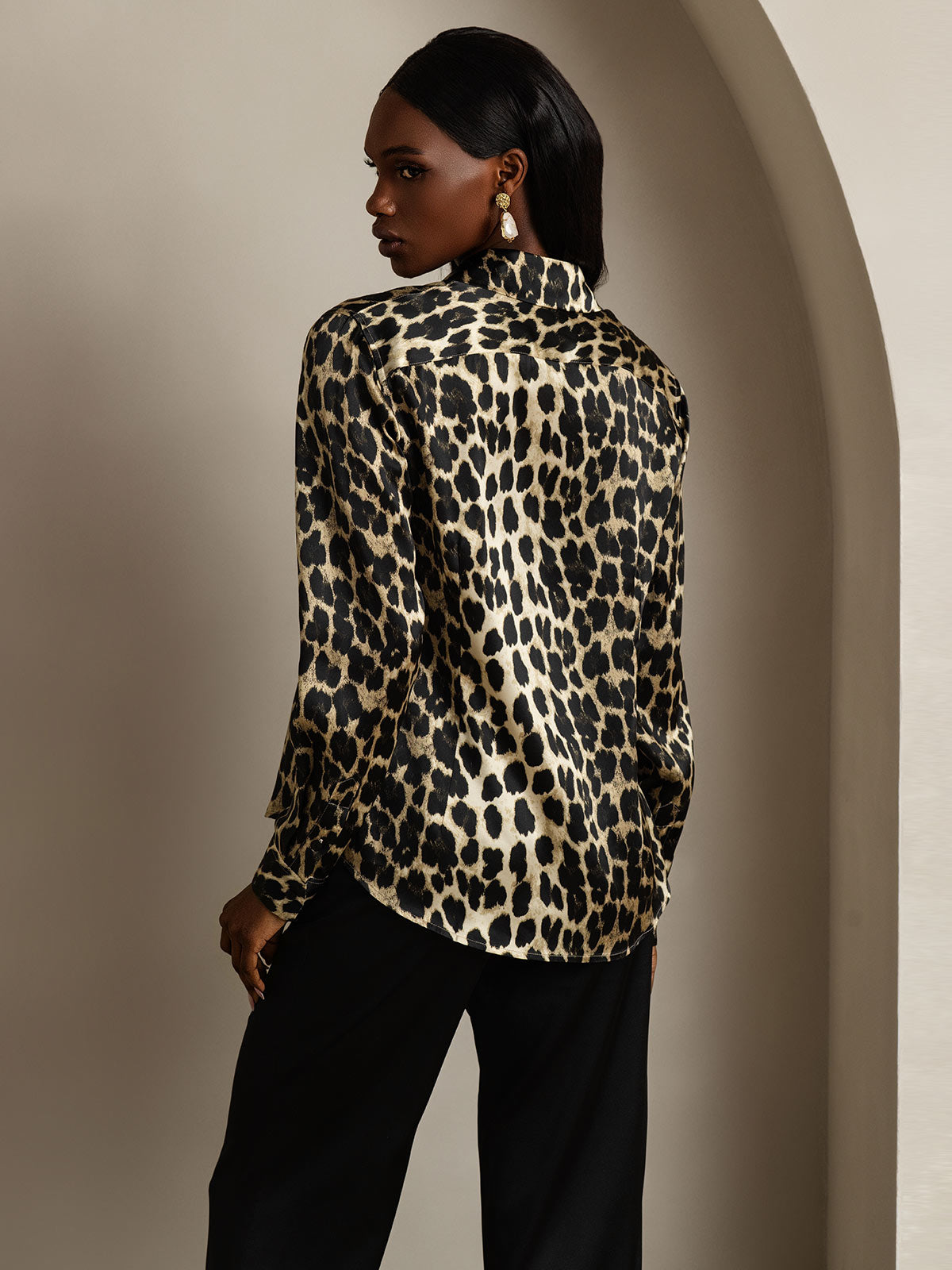 Silky Velvette Collared Top