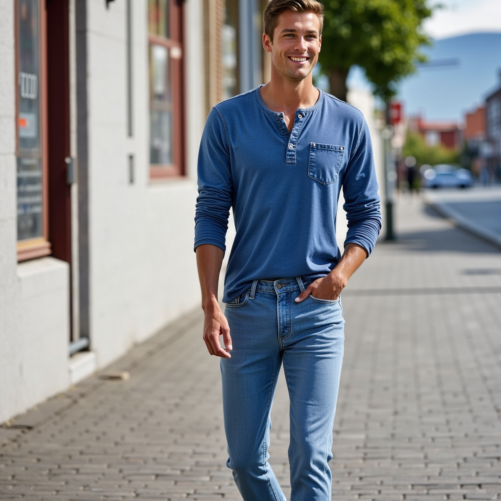 VelVette Denim T-Shirt Long Sleeve